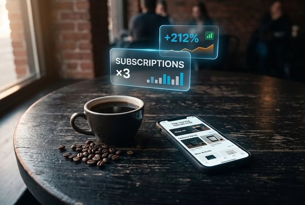 A coffee brand redesign with subscriptions tripled and revenue up 212 percent
