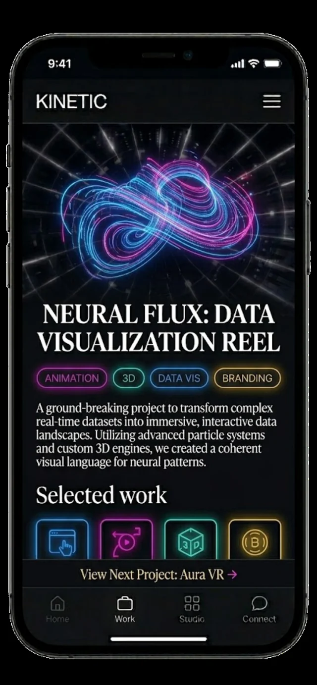 Kinetic Neural Flux project case study on a phone